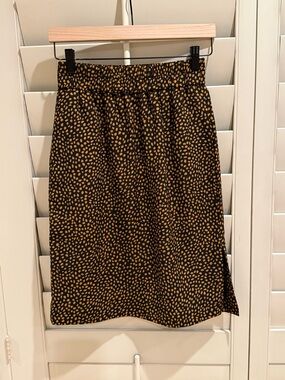 J.Crew Factory Petite Pull-On Skirt - Black Golden Brandy  Size PXS